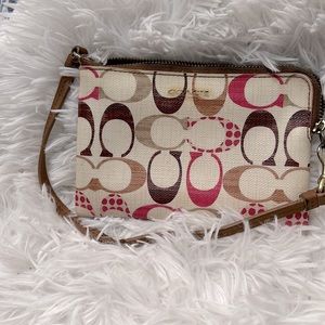 Coach monogram wristlet